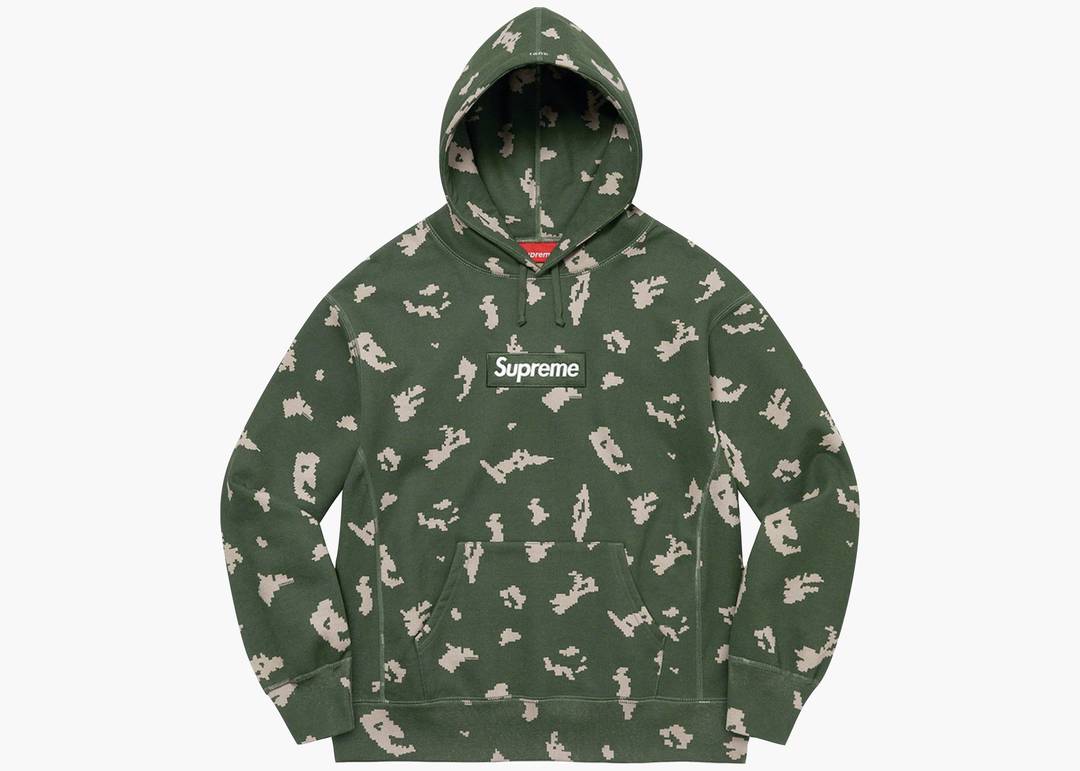 Supreme Box Logo Hooded Sweatshirt (FW21) Olive Russian Camo