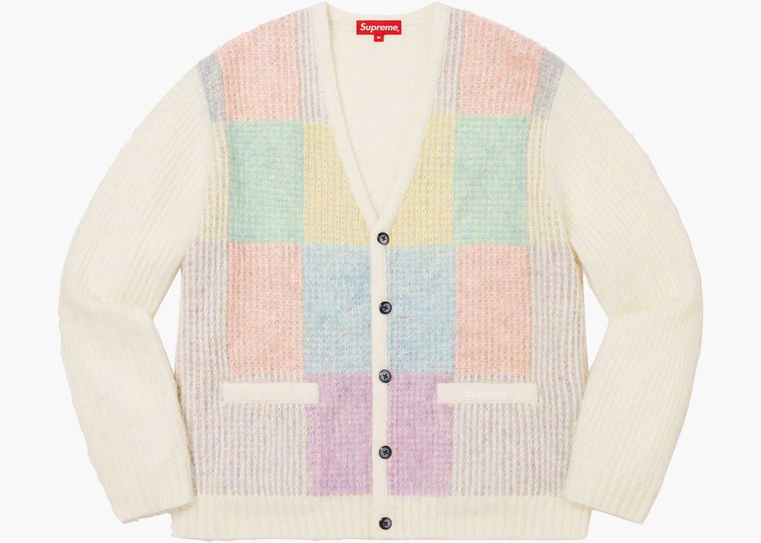 選べるサイズ展開！ Supreme Brushed Supreme NEW Grid Cardigan M