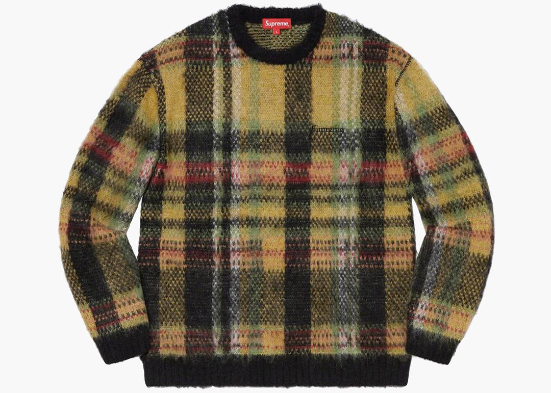 Supreme Brushed Plaid Sweater Black