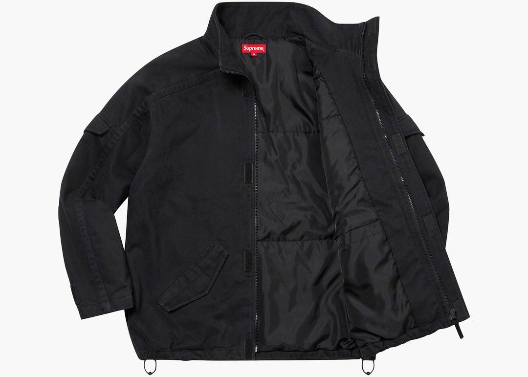 Supreme Brushed Twill Zip Jacket Black | Hype Clothinga