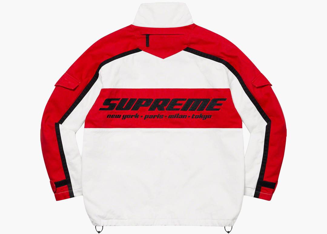 Supreme Brushed Twill Zip Jacket White | Hype Clothinga