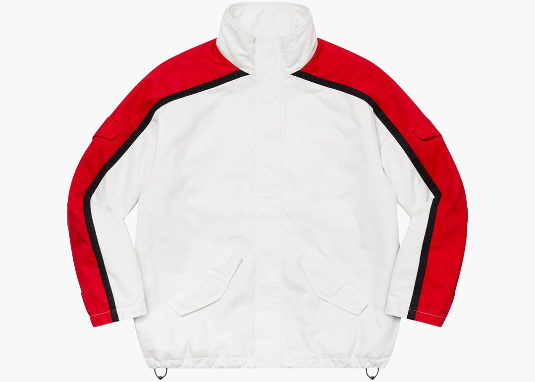 Supreme Brushed Twill Zip Jacket White | Hype Clothinga