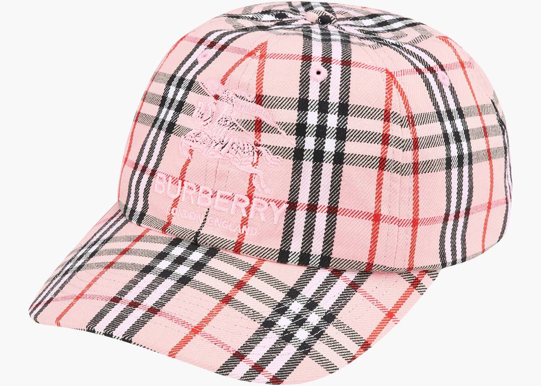 Supreme Burberry Denim 6-Panel Pink | Hype Clothinga