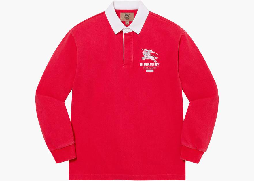 Supreme Burberry Rugby Red | Hype Clothinga