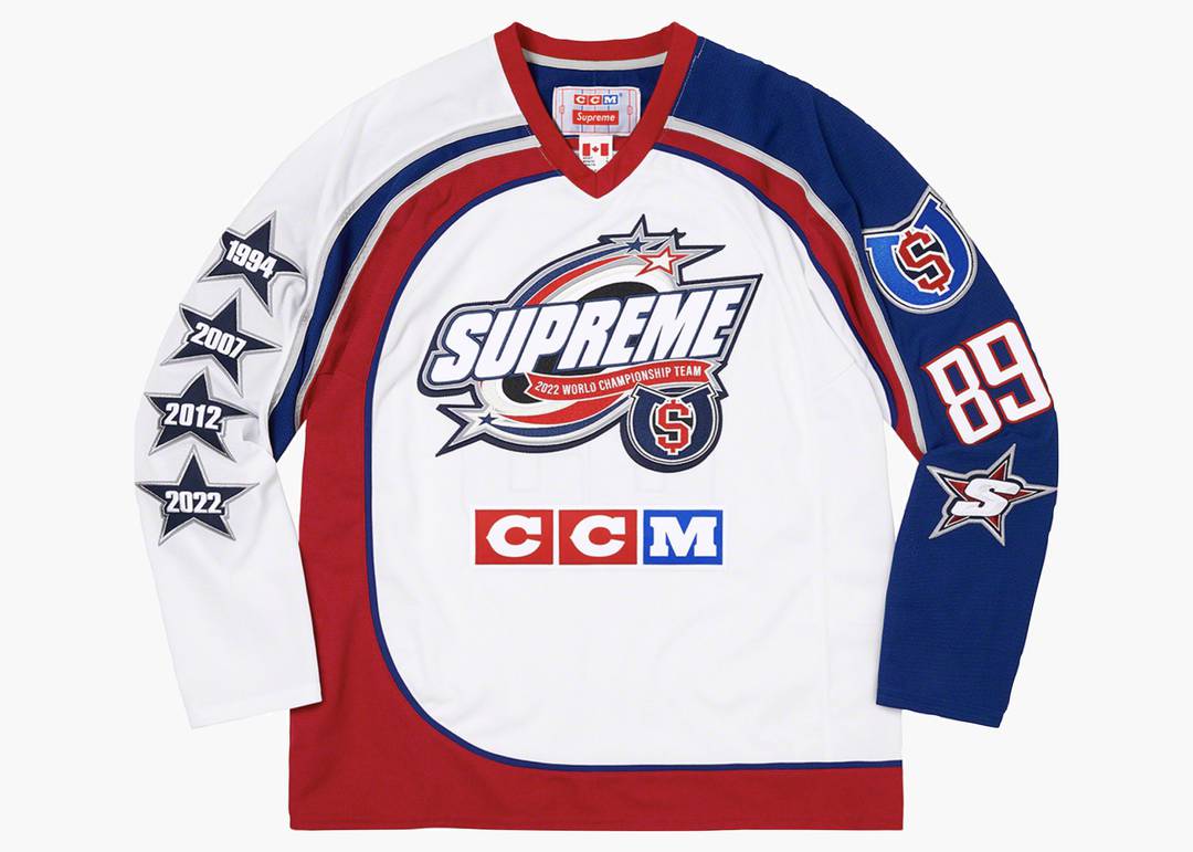 Supreme Hockey Embellished Hoodie - White