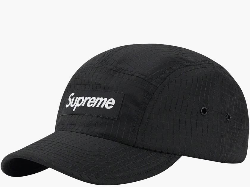 Supreme Gloss Ripstop Camp Cap Black FW23