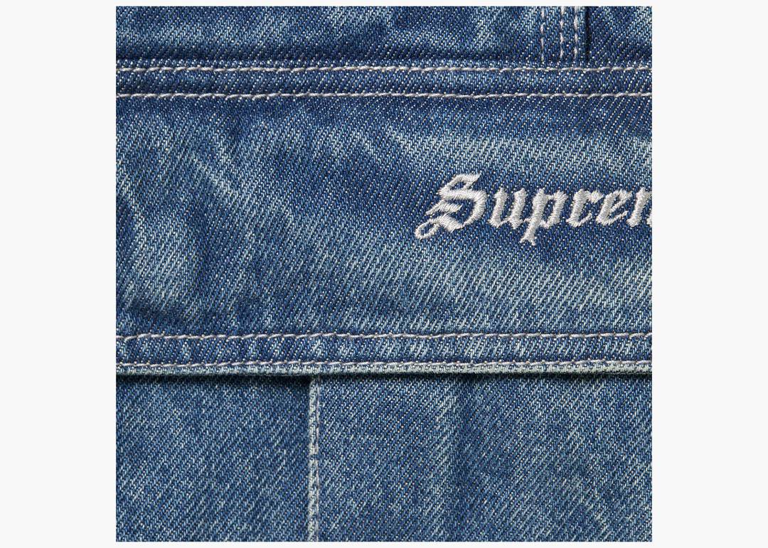 Supreme Cargo Denim Overalls Washed Blue | Hype Clothinga