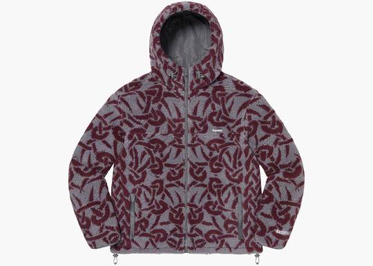 Supreme Celtic Knot Reversible Fleece Hooded Jacket Grey | Hype