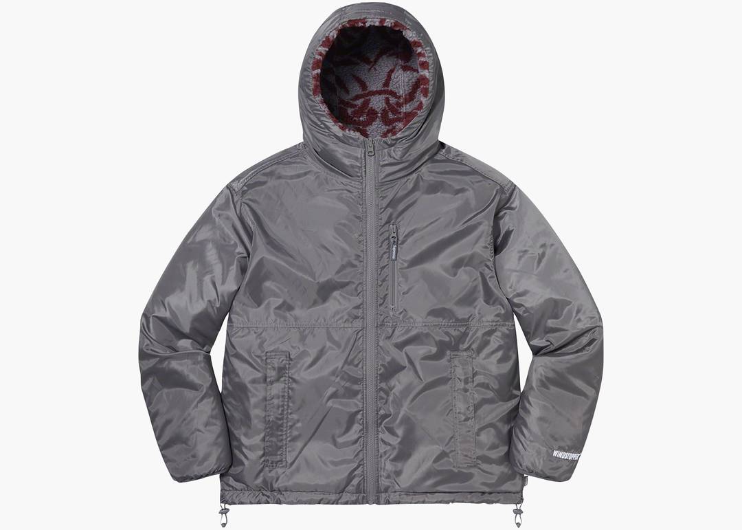 Supreme Celtic Knot Reversible Fleece Hooded Jacket Grey | Hype