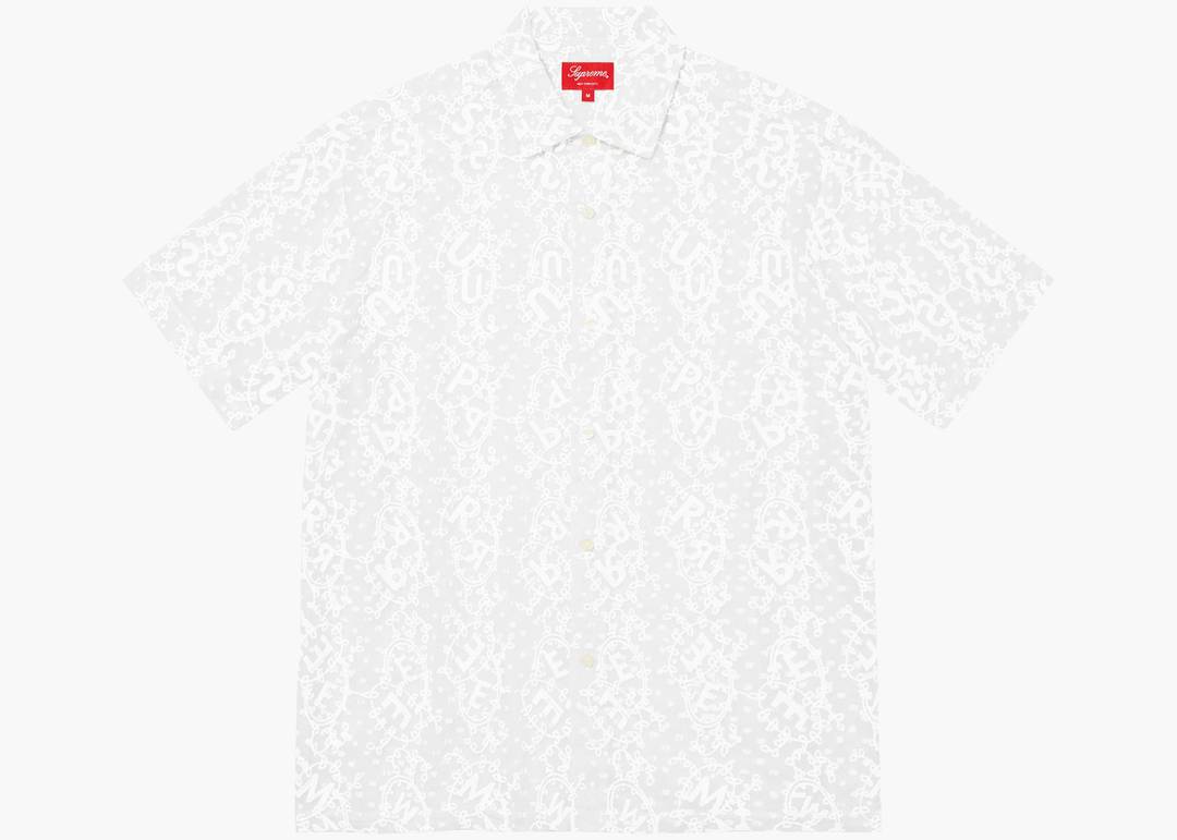 Supreme Chainstitch Chiffon S/S Shirt White | Hype Clothinga