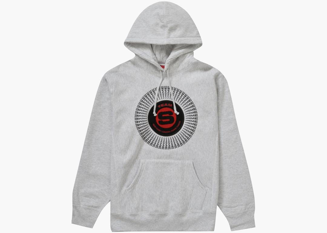 Supreme Chenille Appliqué Hooded Sweatshirt Ash Grey