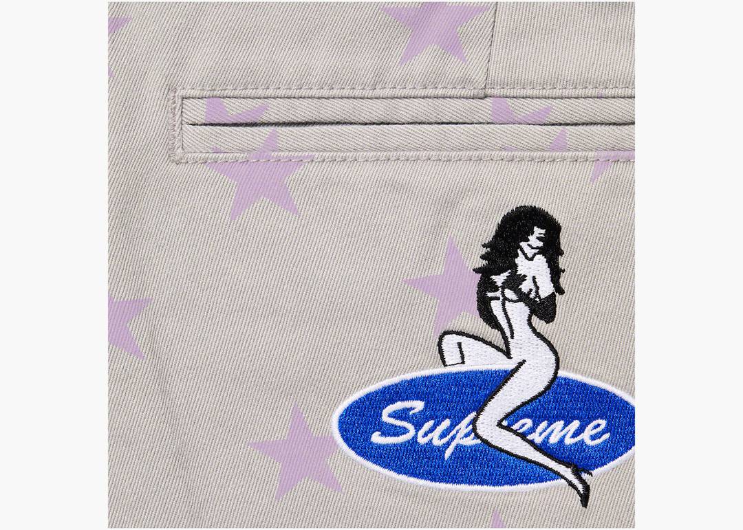 Supreme Chino Pant Grey Stars-