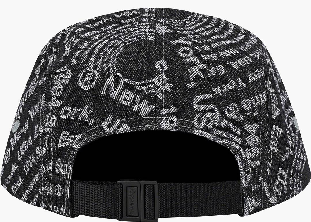 jacquard denim camp cap