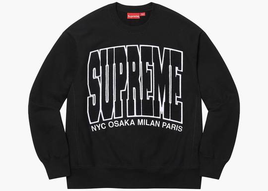 Supreme Cities Arc Crewneck Black | Hype Clothinga