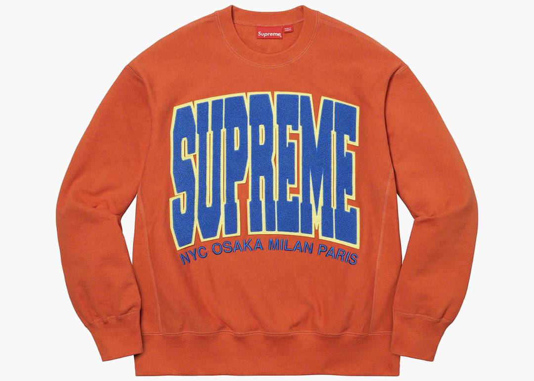 supreme arc logo crewneck navy/orange size L 2012-2013 era