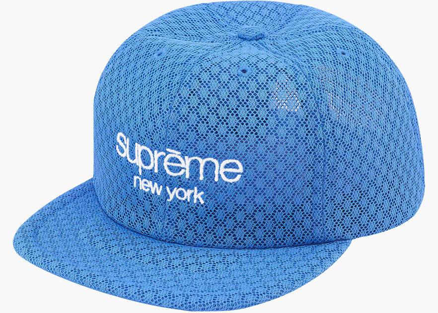 Supreme Classic Logo Air Mesh 6-Panel Light Blue | Hype Clothinga