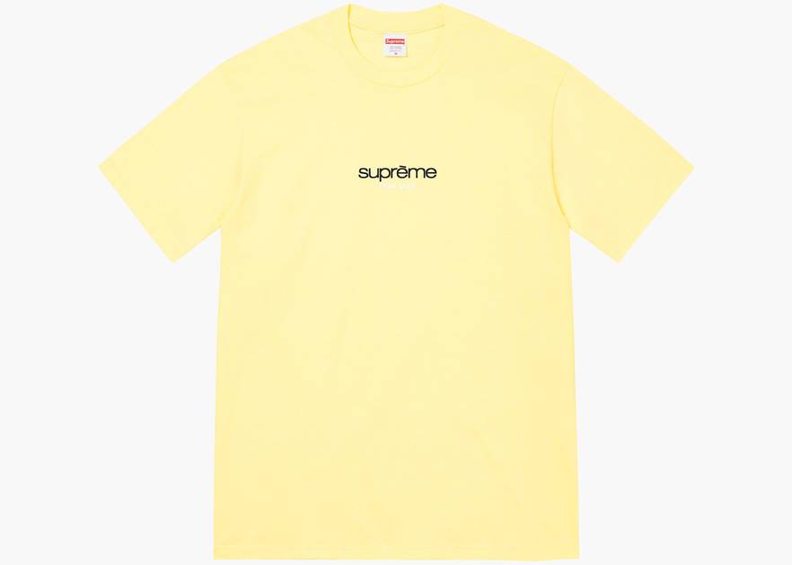 Supreme Classic Logo Tee Pale Yellow | Hype Clothinga