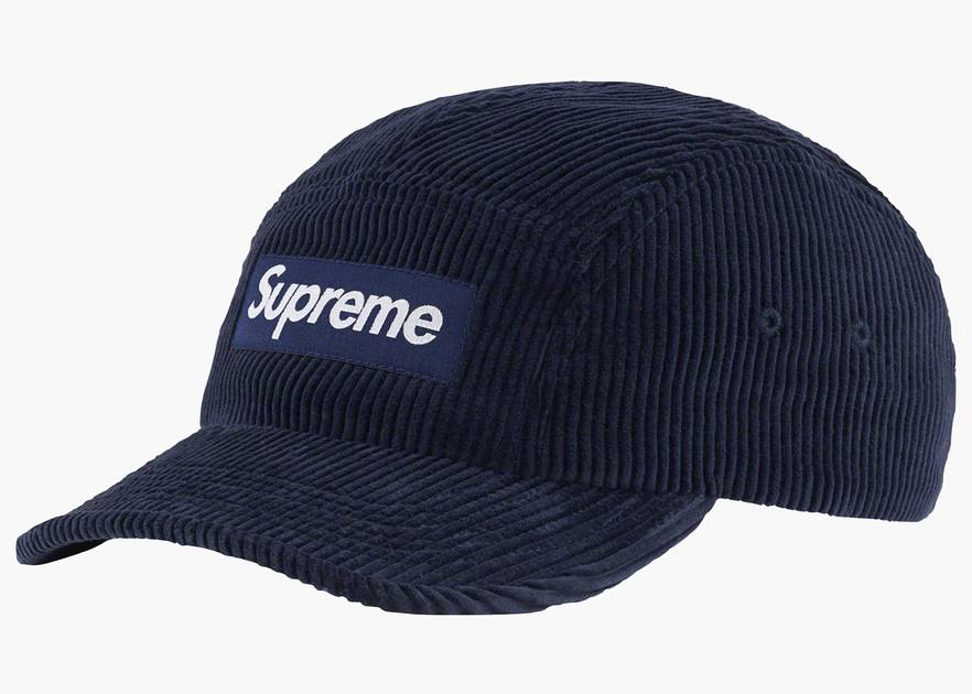 Supreme Corduroy Camp Cap (FW22) Navy | Hype Clothinga