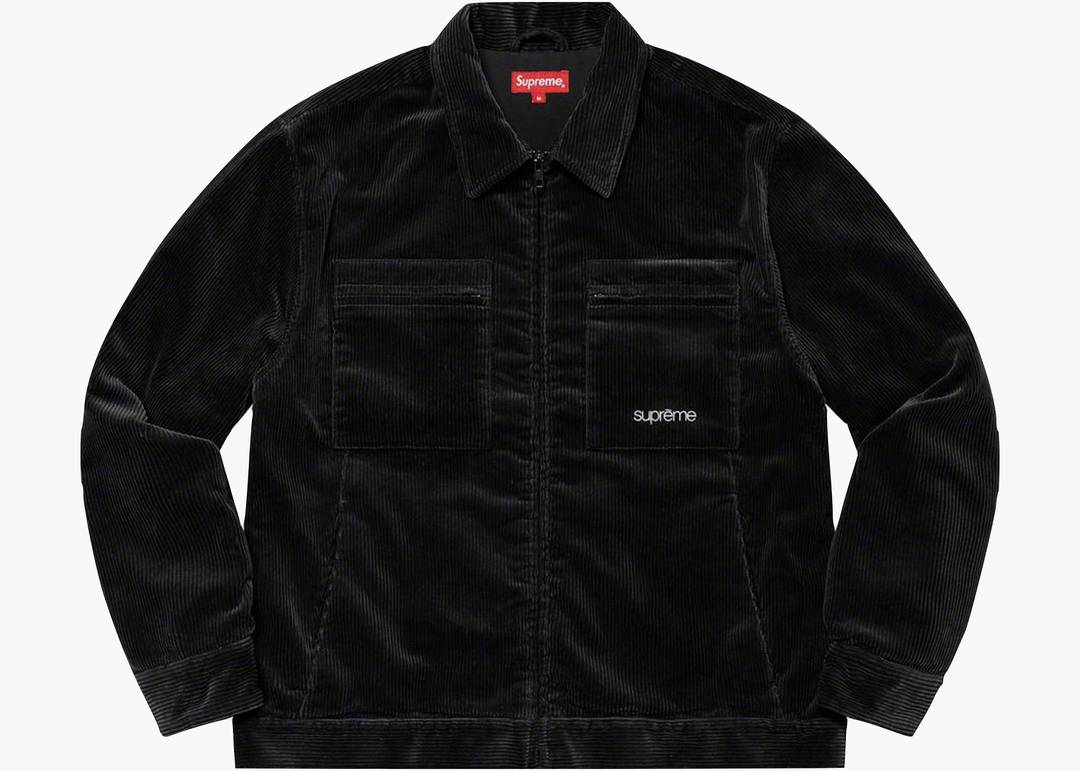 Supreme Corduroy Zip Jacket Black | Hype Clothinga