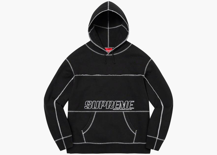 Supreme Coverstitch Hooded Sweatshirt Black | Hype Clothinga