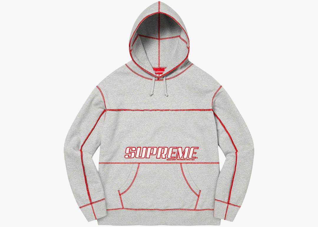 Supreme Coverstitch Hooded Sweatshirt Heather Grey | Hype