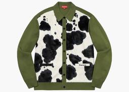 Supreme Cow Print Cardigan Moss | Hype Clothinga