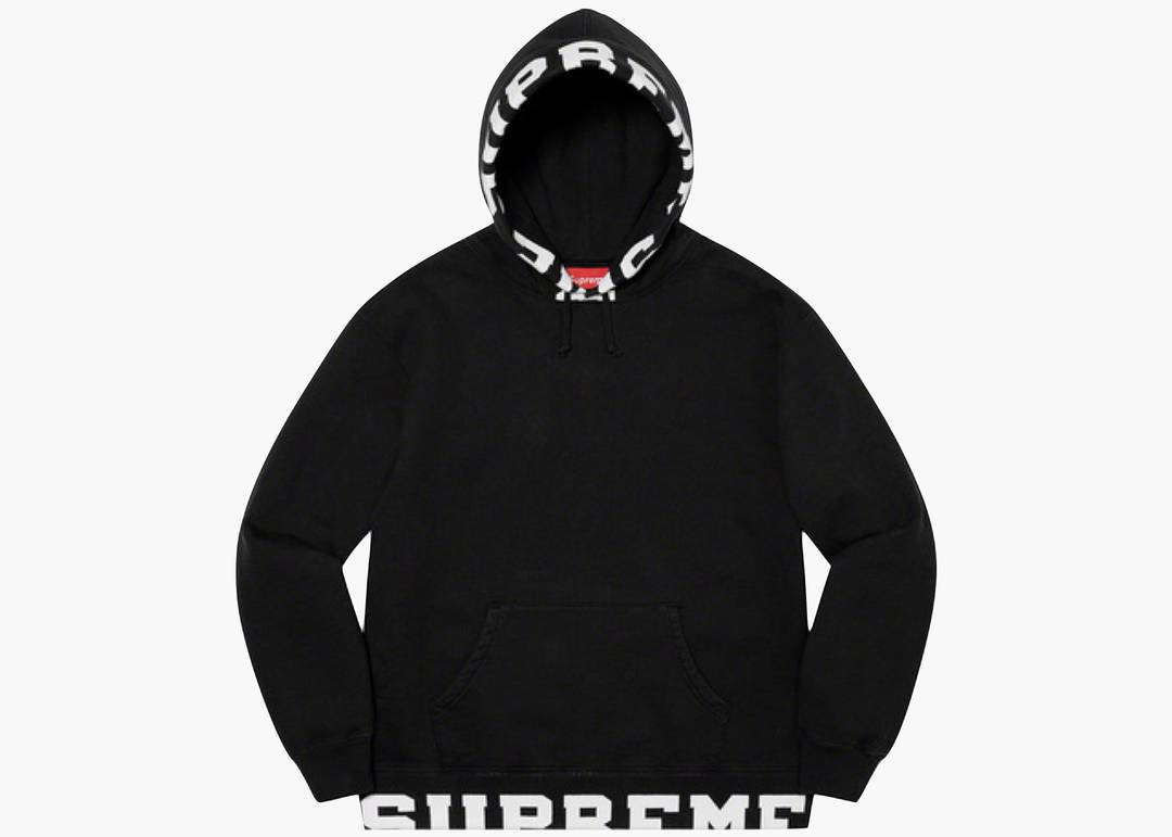 Supreme Cropped Logos Hooded Sweatshirt Black | Hype Clothinga