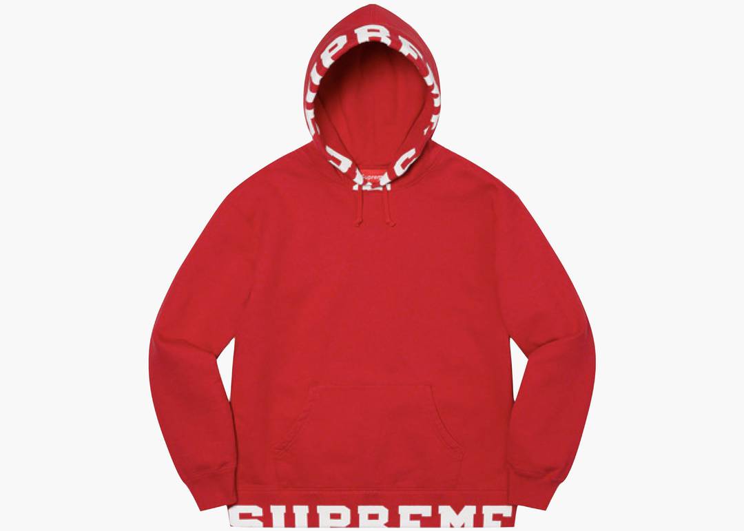 Supreme Cropped Logos Hooded Sweatshirt Red | Hype Clothinga