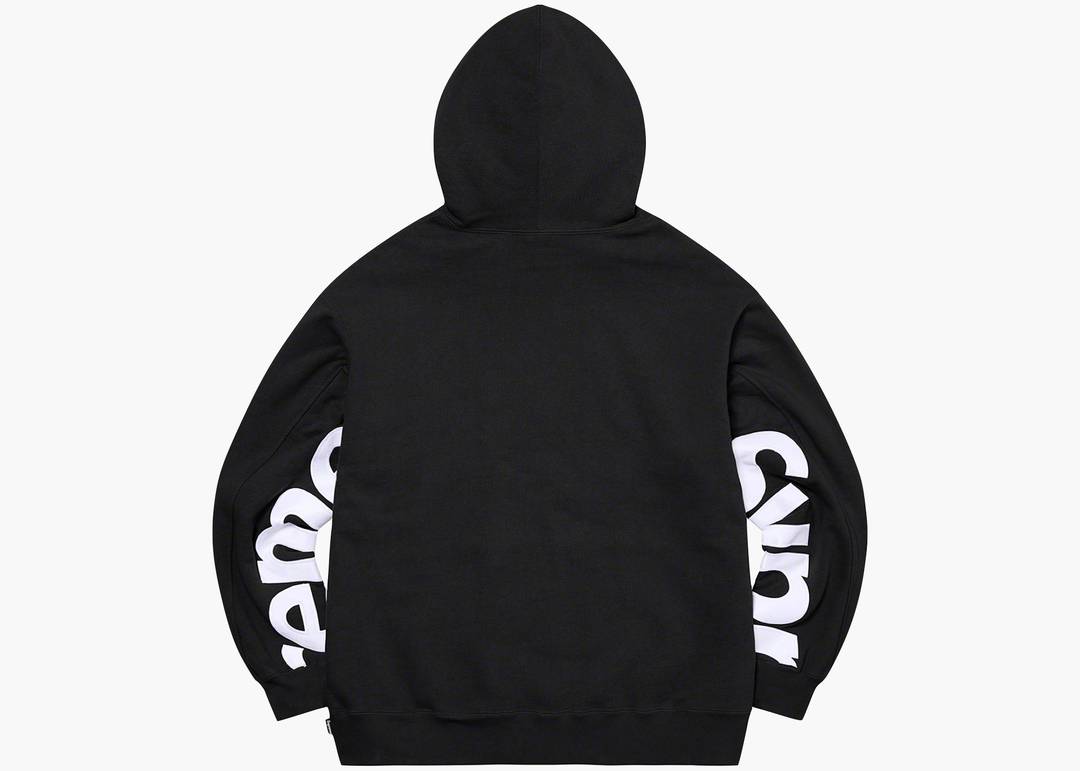 Supreme Cropped Panels Hooded Sweatshirt Black   Hype Clothinga