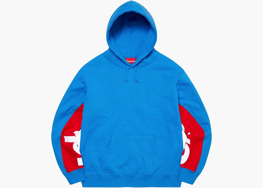 Supreme Cropped Panels Hooded Sweatshirt Bright Blue | Hype Clothinga