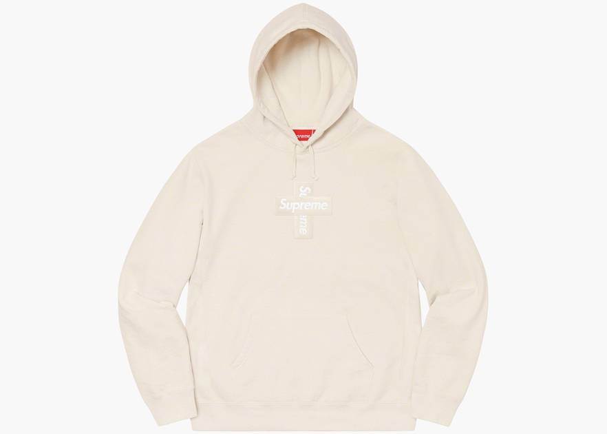 Supreme Cross Embroidered Box Logo Hooded Sweatshirt Red