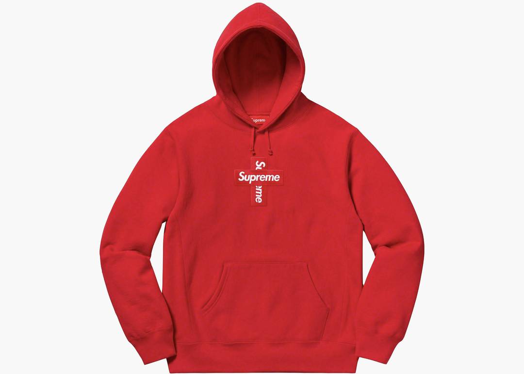 Supreme Cross Box Logo Hooded Sweatshirt Red | Hype Clothinga