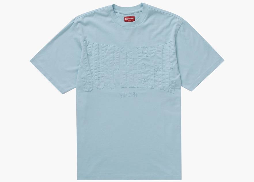 Supreme Cutout Logo T-shirt Top Light Blue