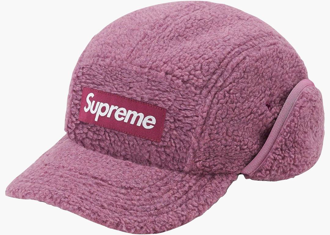 Supreme Deep Pile Earflap Camp Cap Dusty Pink | Hype Clothinga