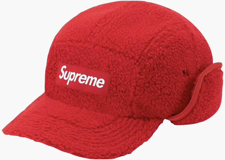 Supreme Deep Pile Earflap Camp Cap Red