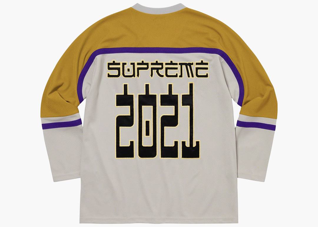 Supreme Demon Hockey Jersey Grey | Hype Clothinga