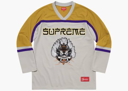 Supreme Demon Hockey Jersey Grey | Hype Clothinga