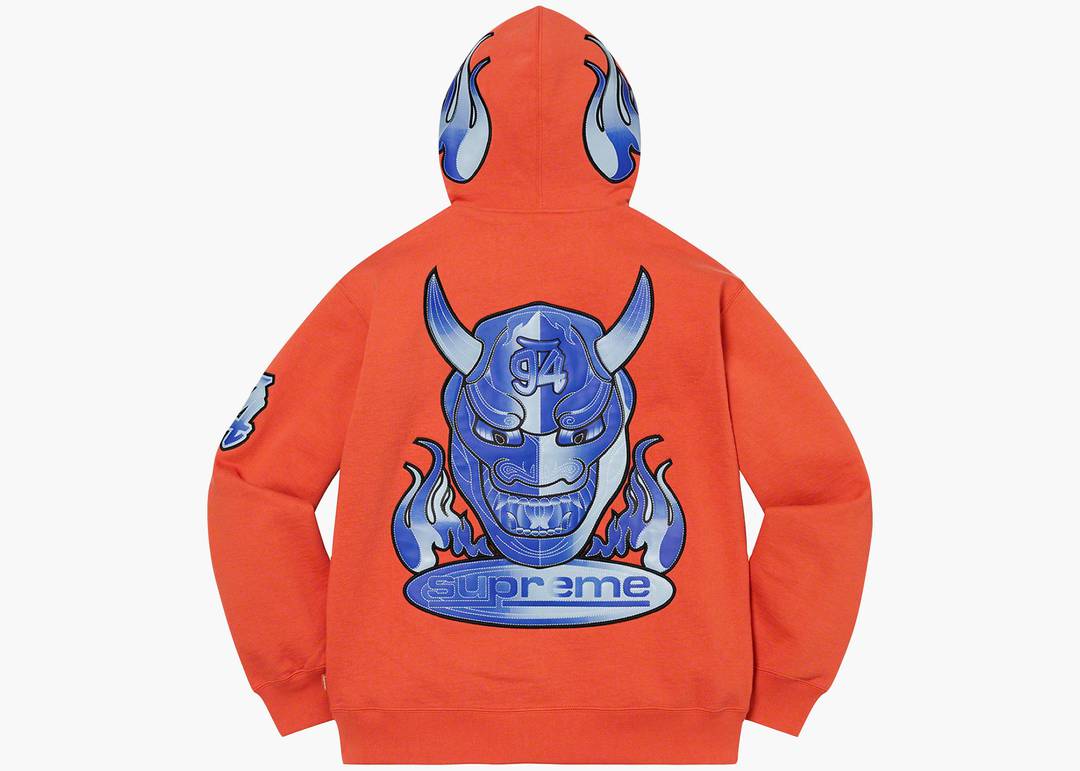 Supreme Demon Zip Up Hooded Sweatshirt Burnt Orange | Hype Clothinga