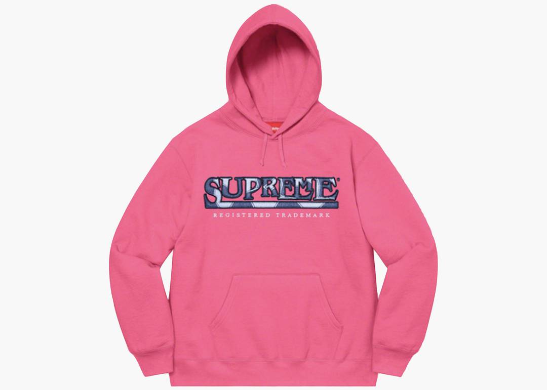 Supreme Denim Logo Hooded Sweatshirt Magenta | Hype Clothinga