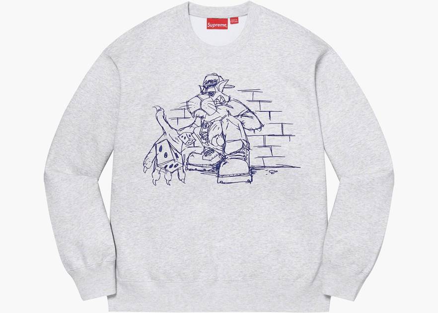 Supreme Dice Crewneck Ash Grey | Hype Clothinga