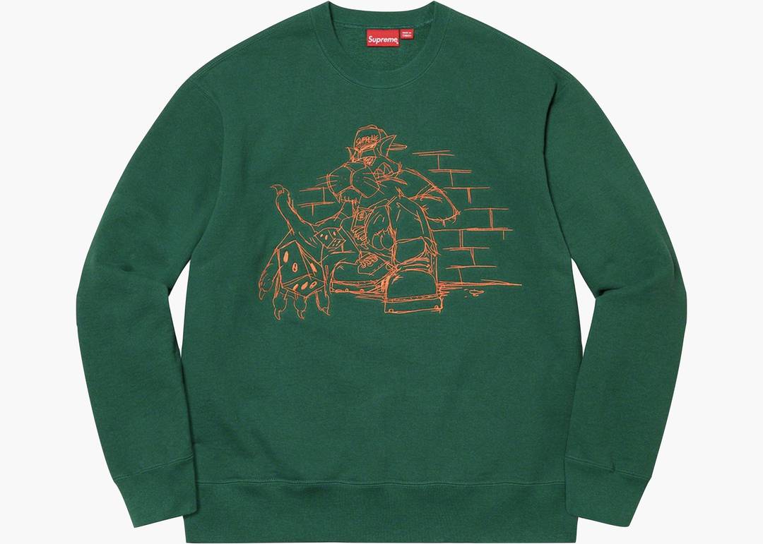 Supreme Dice Crewneck Dark Green | Hype Clothinga