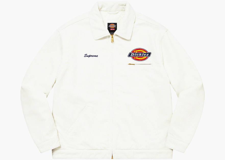 Supreme Dickies Corduroy Work Jacket White | Hype Clothinga