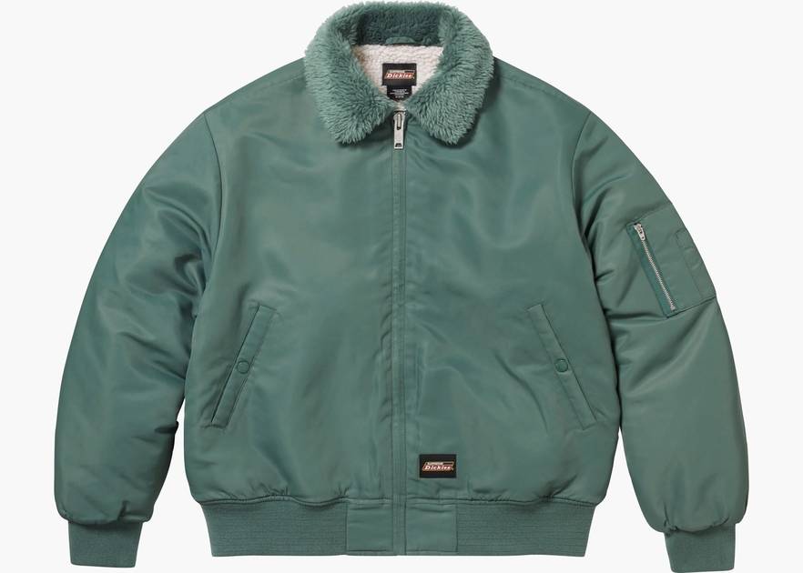 Supreme Dickies Fur Collar Bomber Jacket Work Green | Hype Supreme Dickies Fur Collar Bomber Jacket Work Green | Hype