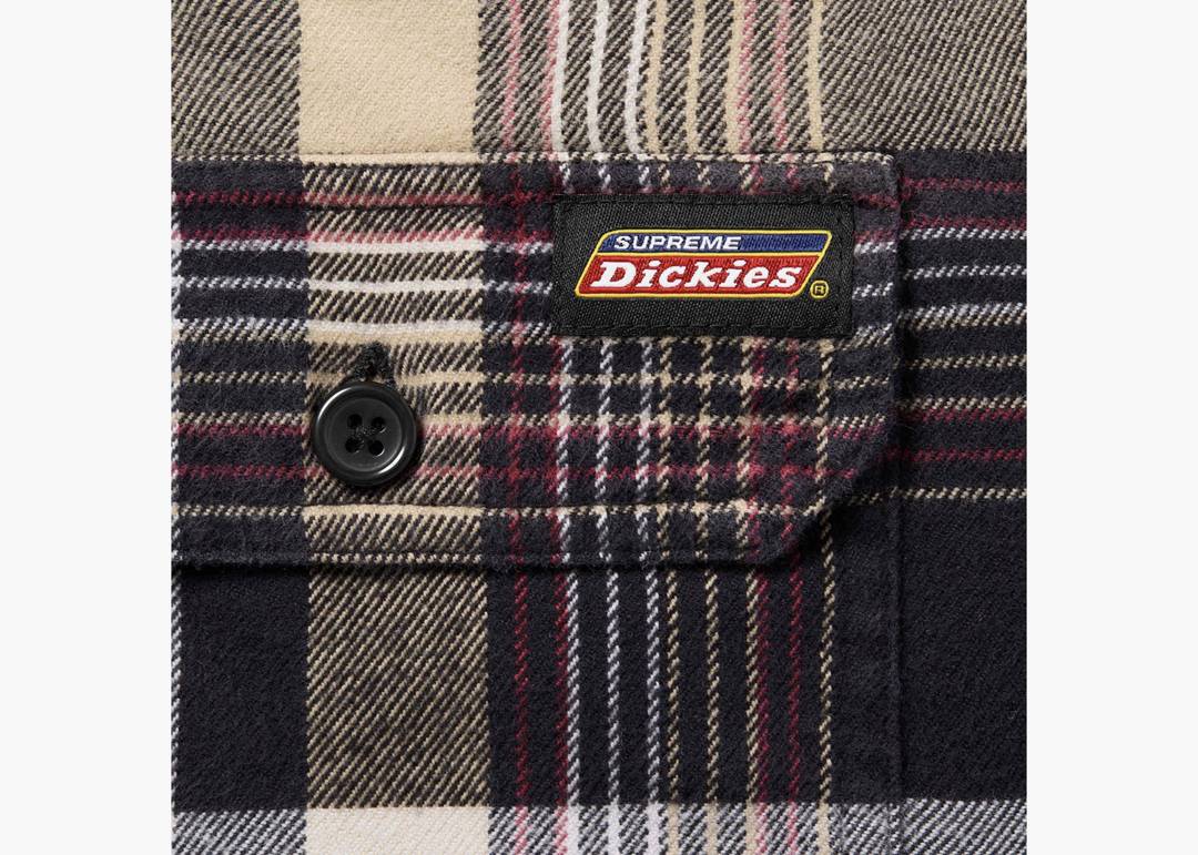 Supreme Dickies Plaid Hooded Zip Up Shirt Black | Hype Clothinga