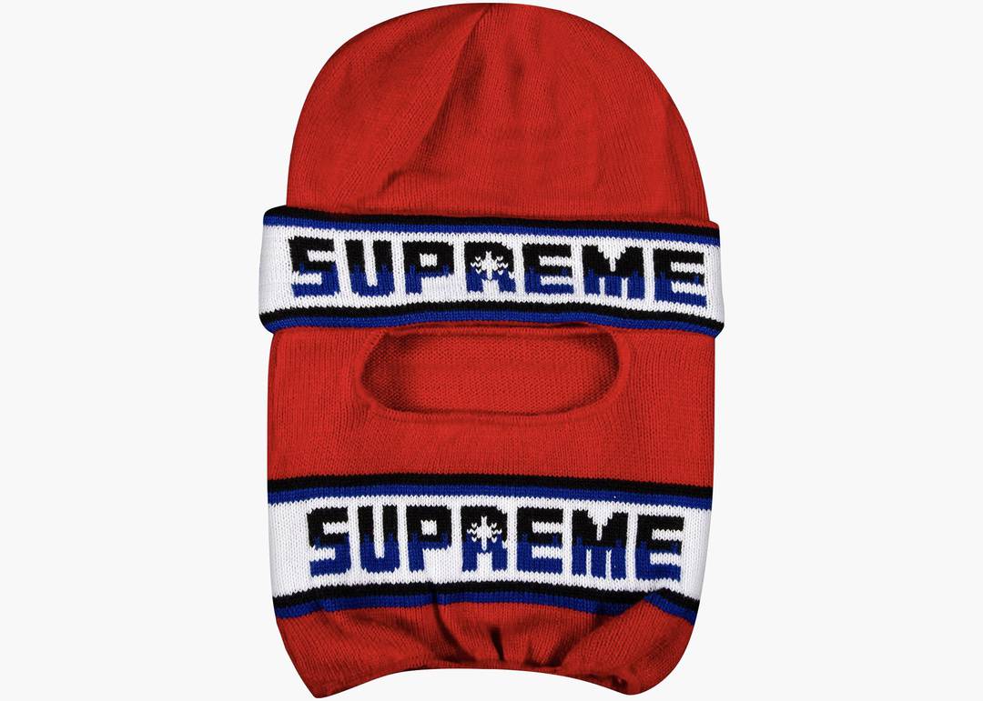 Supreme Double Logo Facemask Beanie Red