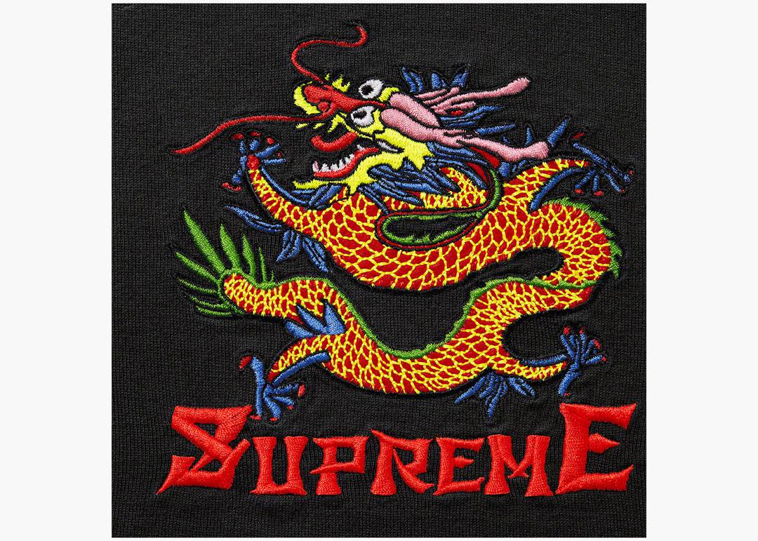 Supreme Dragon Hooded L/S Top Black | Hype Clothinga