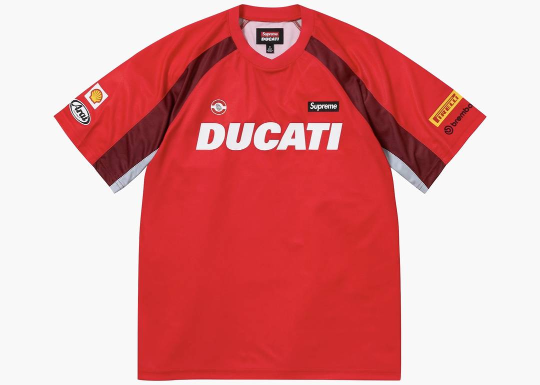 Supreme x Ducati Soccer Jersey Black White Red Blue SS24 Supreme x Ducati Soccer Jersey Black White Red Blue SS24