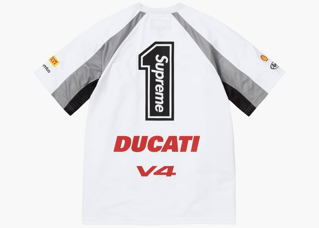 Supreme Ducati Soccer Jersey White | Hype Clothinga