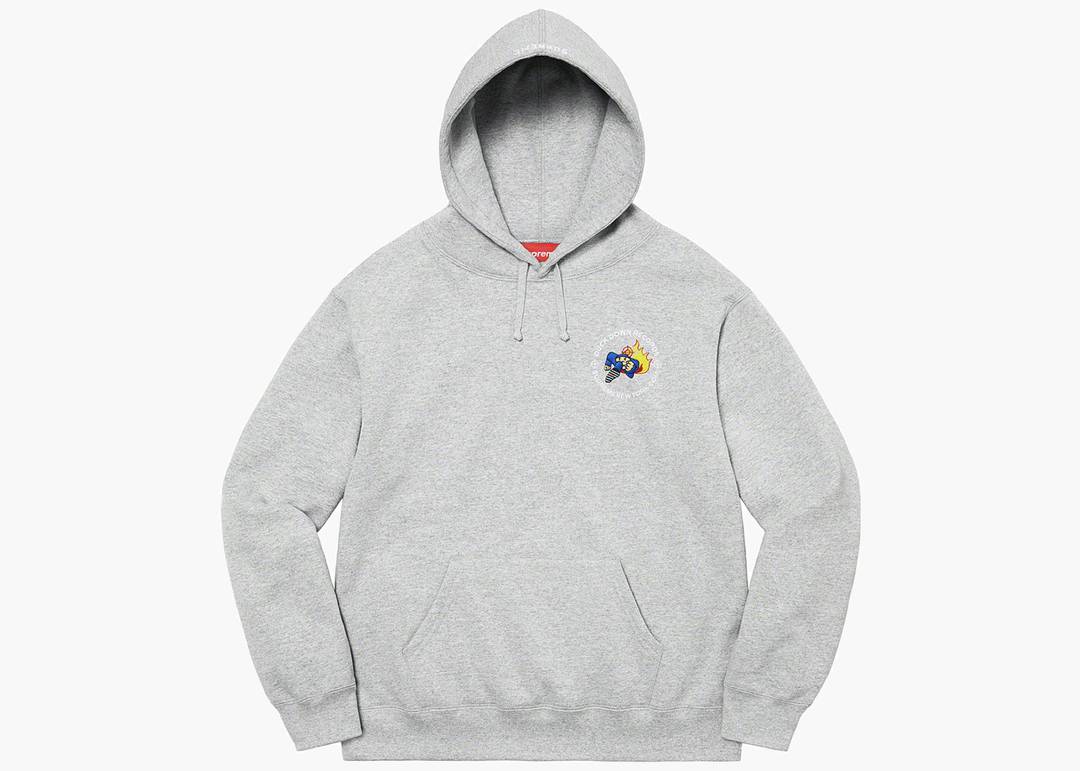 Supreme Duck Down Music Hooded Sweatshirt Heather Grey | Hype