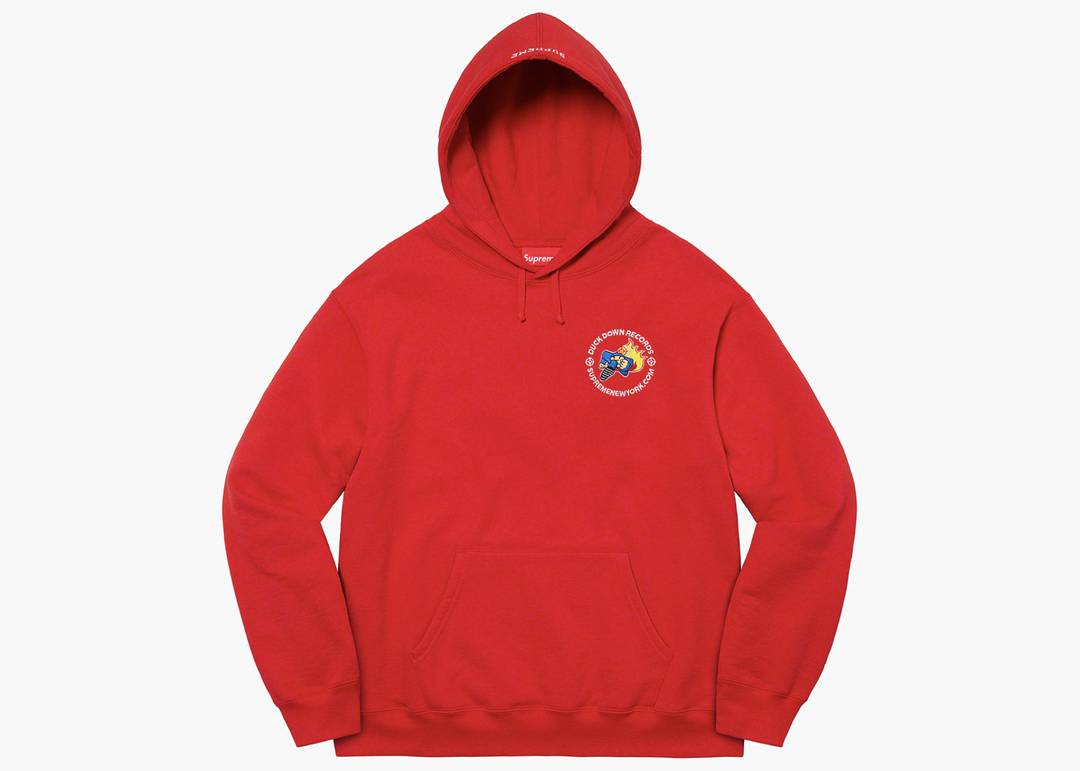 Supreme Duck Down Music Hooded Sweatshirt Red | Hype Clothinga